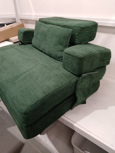 tri-Fold corduroy couch bed - 41" x 75" - Green image 5