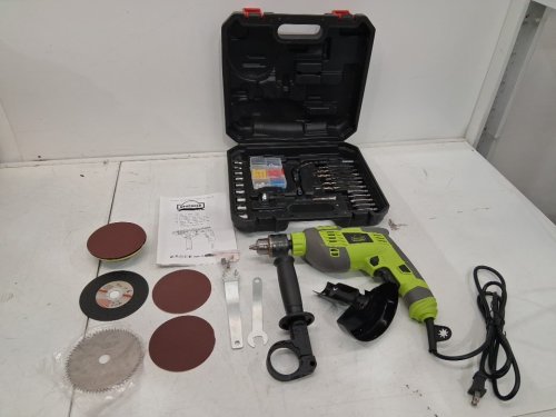 DEWINNER Electric Corded Rotary Hammer Drill Tool Box with Bits, Grinders, Sponge Mat and More - 3300 RPM/710 AMP - Green (Model: image 2