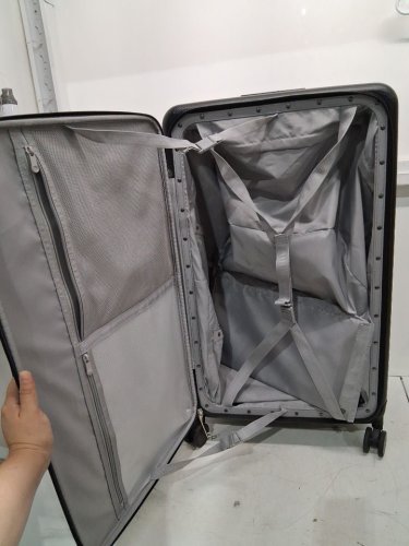 Hanke Checked Luggage with Cup Holder and USB Ports - 28" - jet black (model: kh9877) image 5