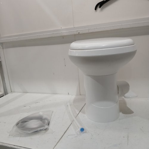 GRAVITY FLUSH TOILET FOOT PEDAL FLUSH FOR MOTORHOME CARAVAN TRAVEL - WHITE (MODEL:CHH-3702T) image 3