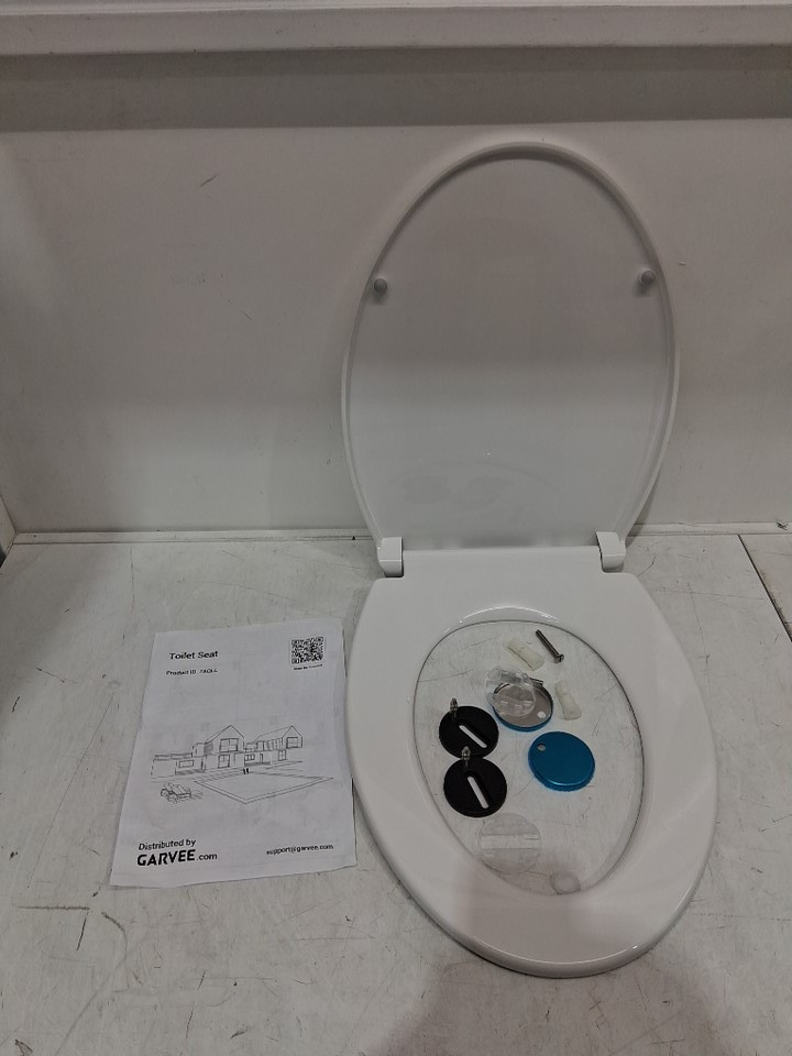 garvee soft close round toilet seat - 18.5" - white (model: 7aqll) image 3