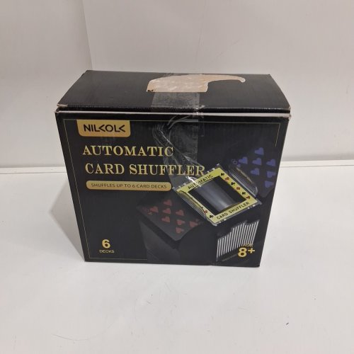 nileole battery operated automatic card shuffler - up to 6 decks - black image 2