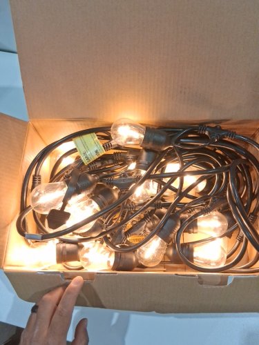 feit electric weatherproof led 24-light string lights with 2 spare lightbulbs - 48ft - black (model: 1603293) image 4