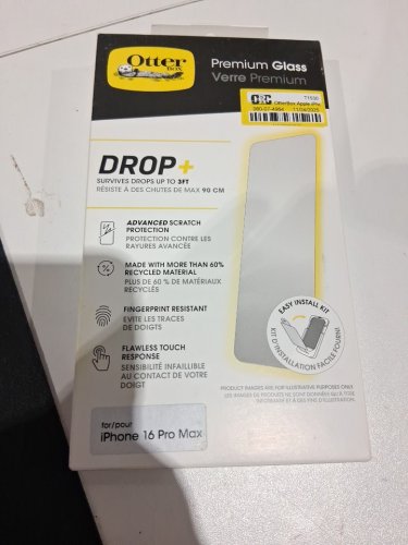 OtterBox iPhone 16 Pro max Premium antimicrobial, anti-scratch protection Glass screen protector image 2