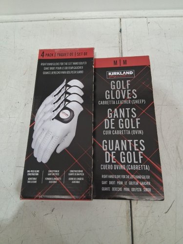 4PK Kirkland Signature Premium Cabretta Leather Golf Gloves - right Hand - medium - White (Model: 1819560) image 2