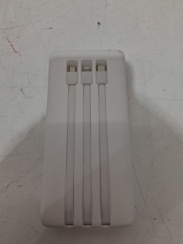 Fast Charging Portable Charging bank with 3 built in cables - Compatible with Apple and Android devices - White (Model: HX100N9) image 3