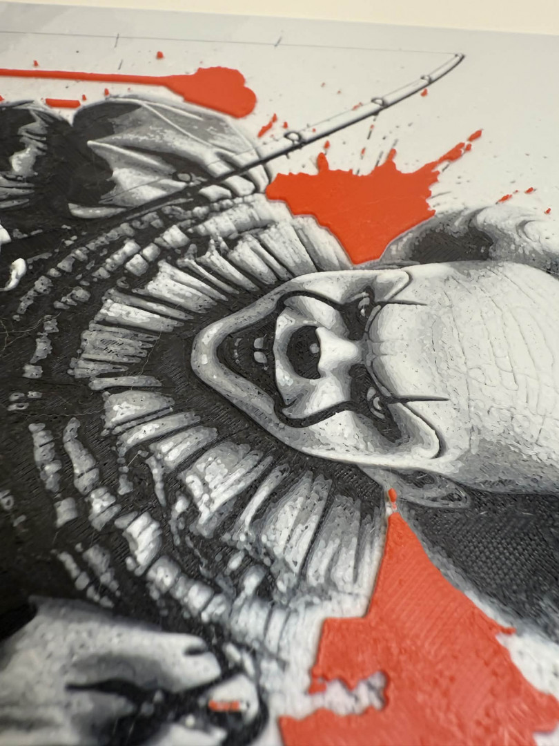 8"x8" 3D Printed - Pennywise - From It - Textured Photo image 3