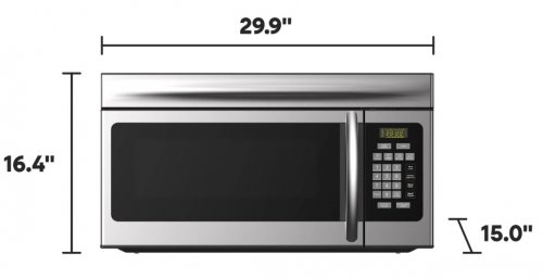 Element Stainless Steel Over The Range Microwave with Auto-Cook Options - 27" - 1.6 cu.ft - Silver (Model: EM160RDS-CA) image 2