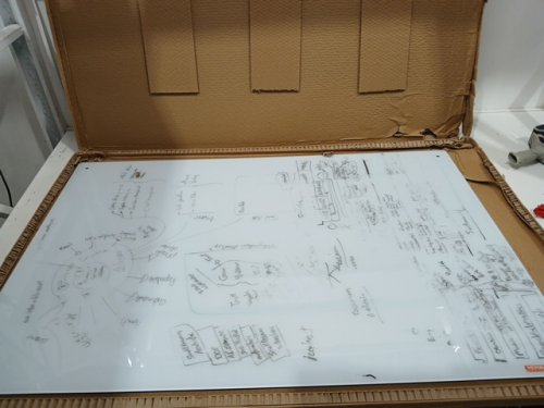 magnetic frameless dry erase glass white board - 48" x 32" - Clear/White - (Model: GB-3248-MW) image 3
