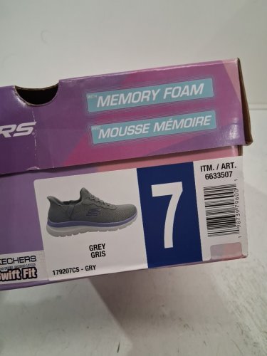 women's sketchers swift fit slip on shoe - size 7 - grey (style: 6633507) image 2