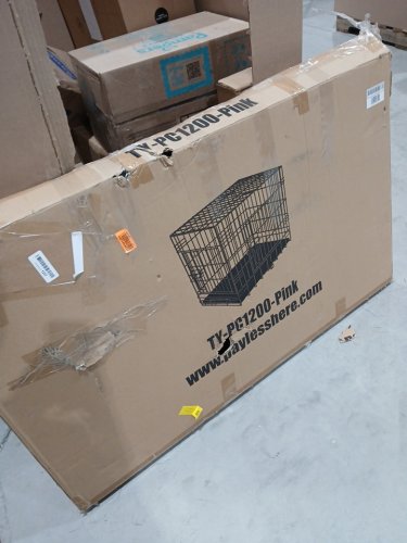 BESTPET OUTDOOR/INDOOR FOLDABLE METAL WIRE DOG CRATE WITH 2 DOORS, DIVIDER PANEL, TRAY & HANDLE - LARGE/48"L x 30"W x 32"H - BLACK (MODEL: TY-PC1200-BLACK) image 2
