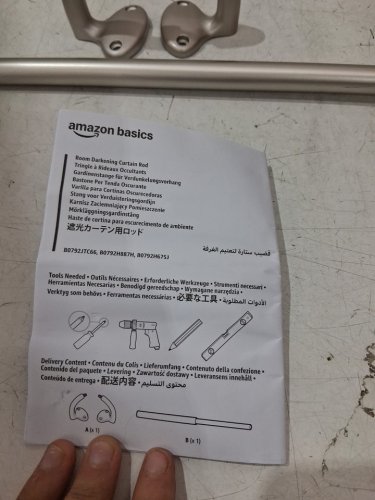 Amazon Basics Room Darkening Blackout Curtain Rod - 48" to 88" - nickel image 3