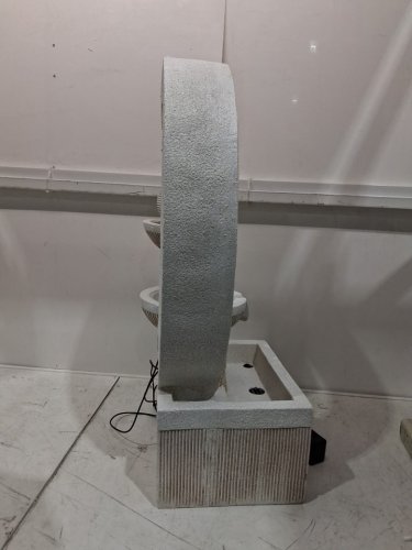 Qingyinge  Modern Outdoor Fountain Resin Outdoor Garden Fountains with Contemporary Design LED Light  - 31" - beige - (model: 2662) image 4