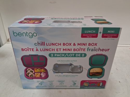 2pk kids bentgo lunchboxes with dividers and ice packs - Green/Pink (model: 1997883) image 3