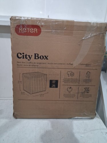 Keter City weatherproof Resin Deck Box - 30 GALLON - BLACK/GRAPHITE (model: 251987) image 2
