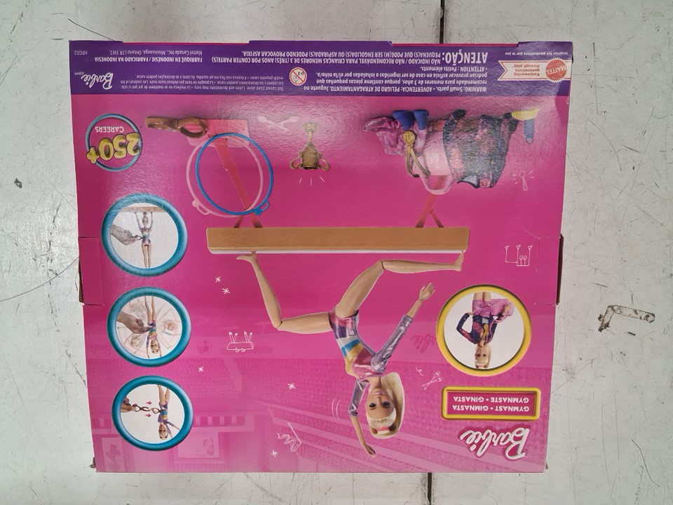 14PC BARBIE YOU CAN BE ANYTHING GYMNASTICS DOLL PLAYSET WITH TWIRLING FEATURE AND BALANCE BEAM - blonde Doll (MODEL: HRG52) image 3