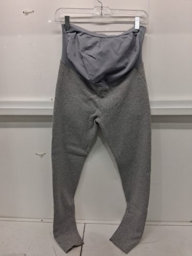 women's iboyuan over the belly fleece lined maternity leggings - grey image 2