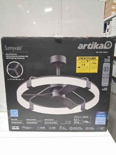 ARTIKA SUNNYVALE LED CEILING FAN, 2300 LUMEN - 28" - BLACK - (MODEL: 1806313 / 28FAN-SUVR-C1BL) image 2