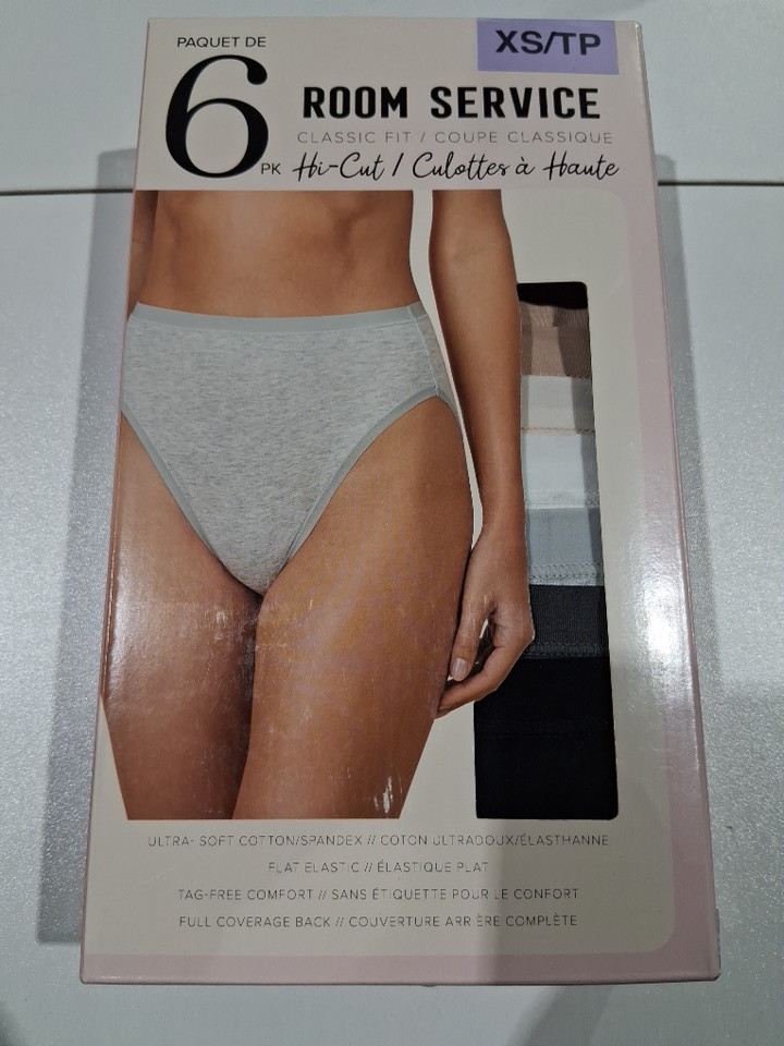 6pk Women's Room Service Classic Fit Hi-cut Ultra-soft Cotton Underwear - extra small - Neutral Colours - (Style: 2964659) image 2