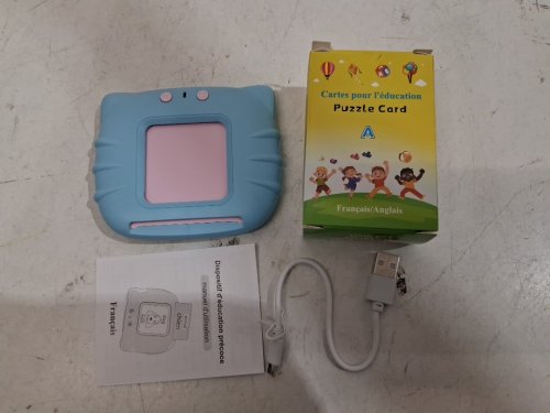 KID'S AIRBITION BILINGUAL TALKING FRENCH/ENGLISH FLASH CARD MONTESSORI TOY - 200+ CARDS - BLUE image 3