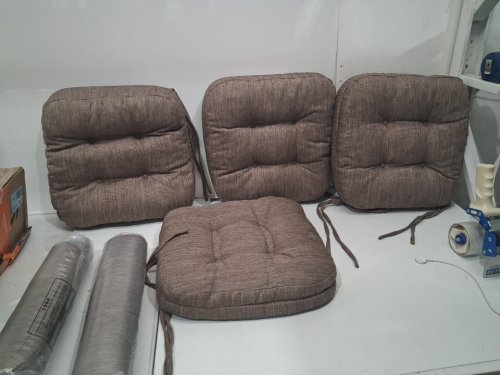 6pk Shinnwa Dining Chair Cushions Dual-Layer Memory Foam Kitchen Chair Cushion - 16.5" x 16.5" x 3.5" - light brown image 3