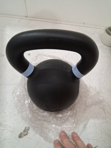yes4all Powder Coated Cast Iron Kettlebell - 35LBS - LIGHTBLUE /BLACK (MODEL: ‎QCG3) image 3
