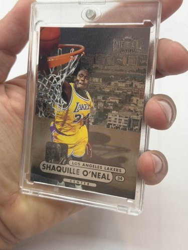 Skybox 1997-98 Leaf Metal Shaquille O'Neal Card #1 image 5
