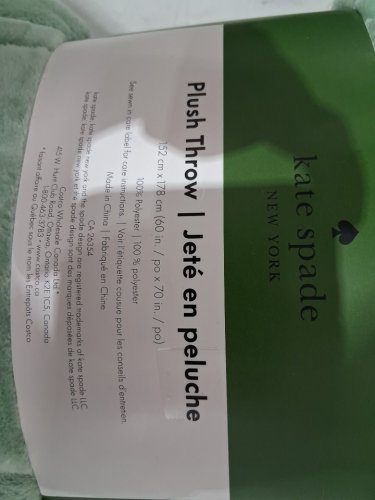 kate spade plush throw blanket - 60" x 70" - mint green (model: 1859162) image 4
