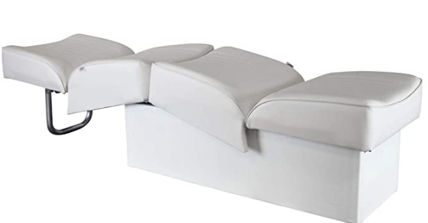 WISE DELUXE BOATING LOUNGE SEAT WITH FOLD DOWN FEATURE - NAVY BLUE/WHITE (MODEL#: 8WD707P-1-924) image 2