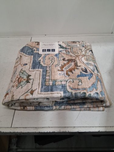 washluxe area rug - 5ft x 7ft & 2.25ft x 5ft - white/blue pattern(model: 2046294) image 2