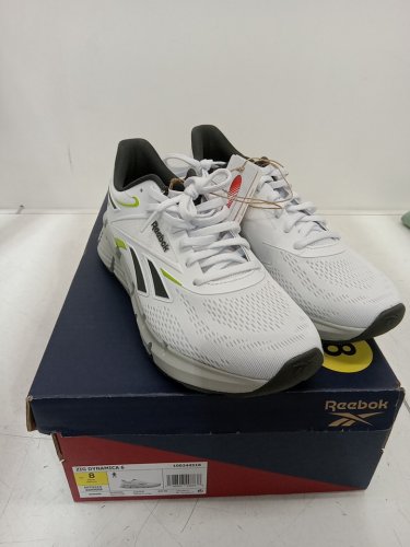 men's reebok zig dynamica running shoes - 8 - white / grey / green (model: 100244518) image 2