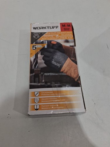 3PR WORKTUFF CUT/PUNCTURE RESISTANT GLOVES - MED - ORANGE/GREY/BLACK image 2