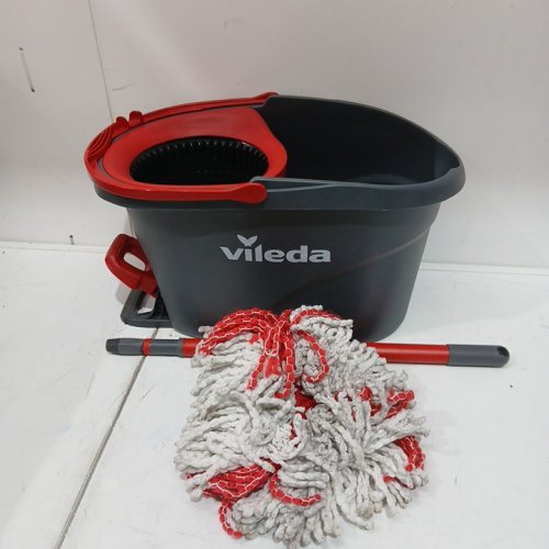Vileda EasyWring Spin Mop Bucket Floor Cleaning System with Power Mop Head and extendable handle - red/grey (model: 172880/ 10683010609981) image 3