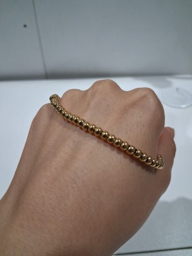 Solid beaded chain minimal bracelet - 6.5" - 8"/4mm - gold image 4