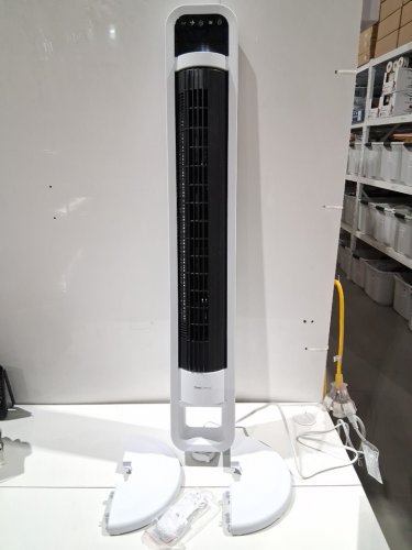 omnibreeze premium 38" rotating tower fan with wifi CONTROL, 5-SPEEDS & REMOTE - white/BLACK (model: 5333021/dc2313r-g) image 3