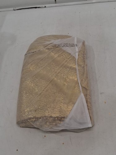 (2 panel) Gold Sequin Backdrop Curtains - 2FT x 8FT (each), Glitter Photo Background Drapes - gold image 2