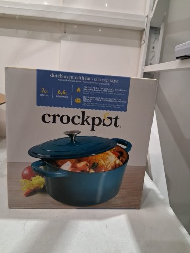 Crockpot - Artisan Enameled Cast Iron Round Dutch Oven - 7qt- Teal Ombre (model: 137374.02) image 2