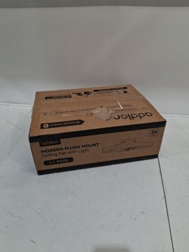 addlon Modern Ceiling Fans with Lights and Remote, Flush Mount - 24" - black image 2