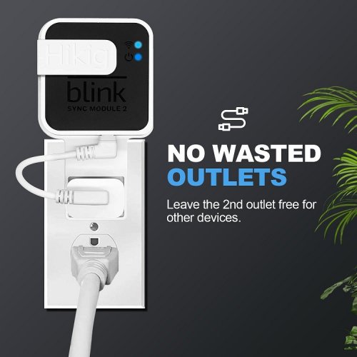 2 (2PK) HIKIG SHORT SYNC MODULE 2 OUTLET MOUNT BRACKET FOR BLINK SYNC MODULE (4 total) - WHITE image 2