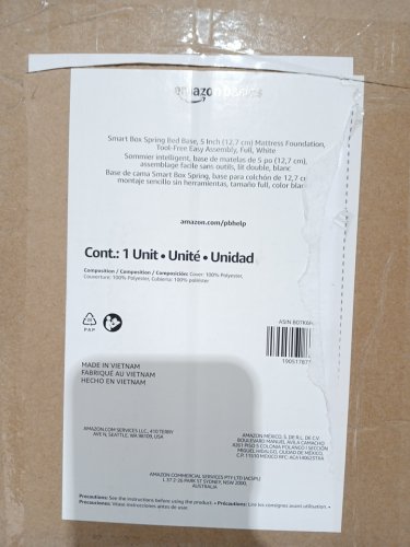 SMART BOX SPRING BED BASE MATTRESS FOUNDATION -  FULL - 5" - OFF-WHITE/black (MODEL: b07k6h2p7g) image 5