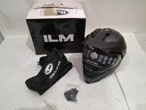 ILM Off Road Motorcycle Dual Sport Helmet WITH Full Face Sun Visor - large / 59cm-60cm - BLACK (MODEL: ILM-606V) image 4