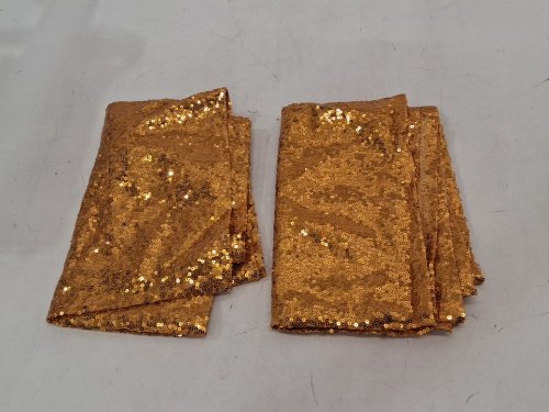 2Pk Gold Sequin Table Runner - 12" x 72", decorative Glitter Table Runner - gold image 3