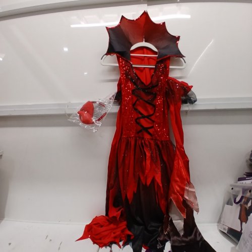 2pc women's partyholic darling devil costume set - medium (8-10) - red black image 2