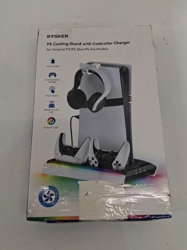 rysker PS5/Slim/Pro Cooling & Charging Station with RGB Ambient Lighting - white/black image 5