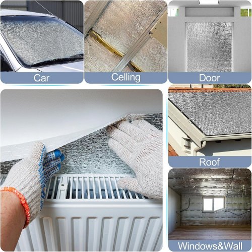Multipurpose Double-sided Reflective Insulation Foam - 59" x 10FT - Silver (Model: 9HTJ) image 2