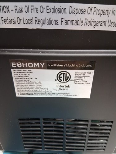 EUHOMY COUNTERTOP ICE MAKER MACHINE - MAKES 26LB/DAY - BLACK (MODEL: IM-06D / IM001-BBL-CAEH) image 8