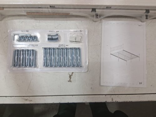 metal platform bedframe -Full 77.76" x 54.49 -white image 4