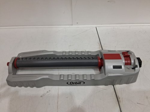 Orbit Oscillating Metal Base Sprinkler with Custom Pattern Dial - up to 4000 SqFt coverage - Grey/Red (Model: 56281) image 2