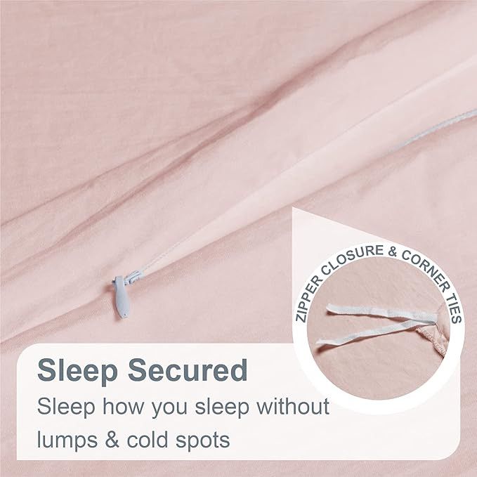 3PC KRINKLE pre washed DUVET COVER SET - king - rose blush (model: 917719) image 3