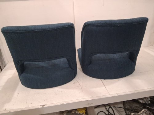 2pk upholstered farmhouse style wooden dining chair - blue image 4